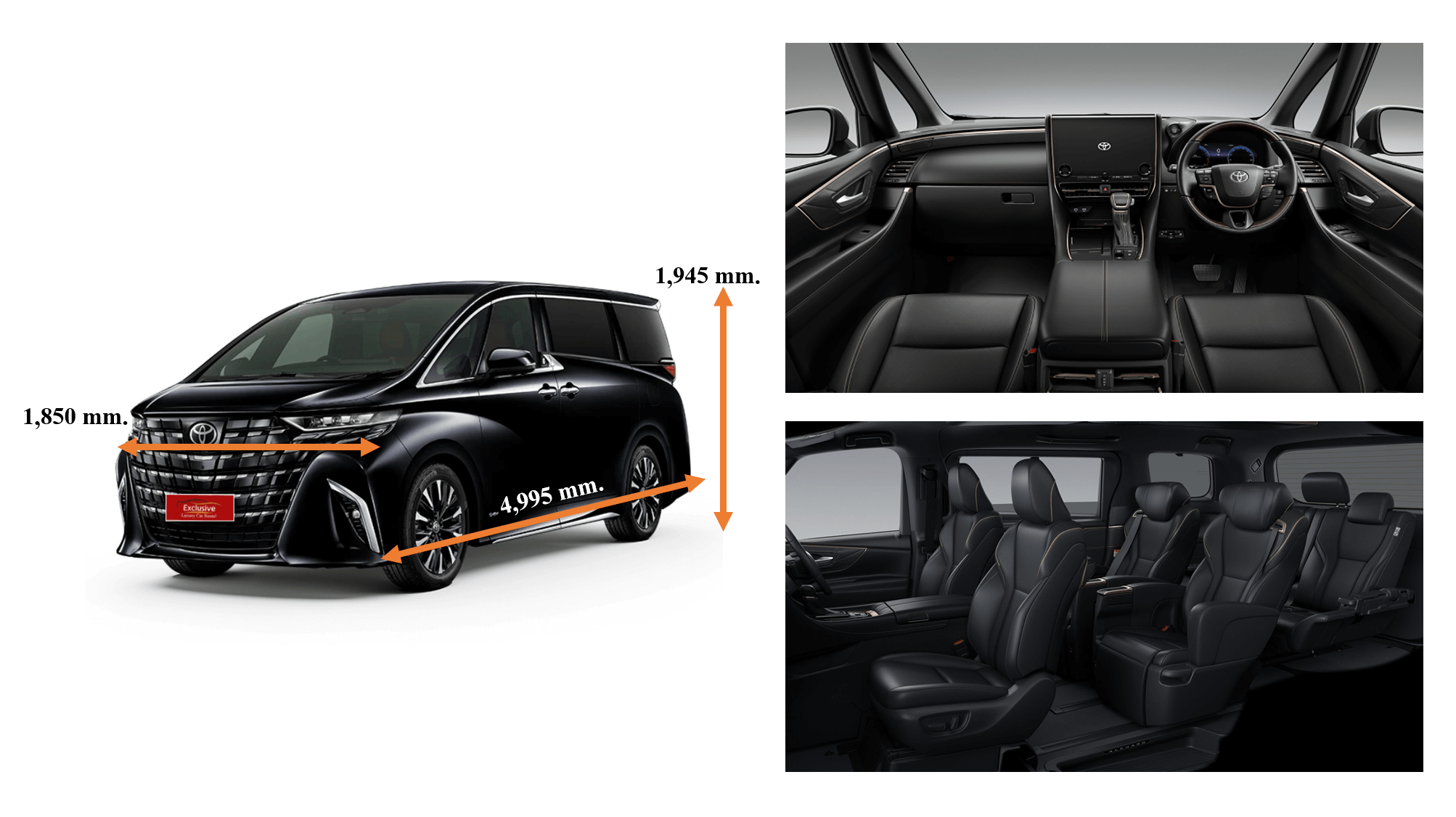 Features of Alphard car for rent, self-drive, Nonthaburi Province